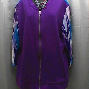 Purple & Blue Anthony Zip-Up Sweater